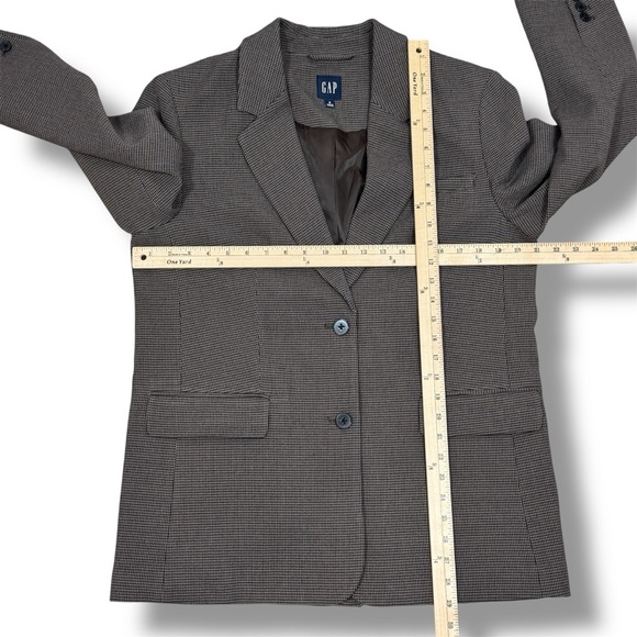 Gap Houndstooth Knit Oversized Blazer Jacket Brown Small Heritage Preppy - Picture 11 of 12